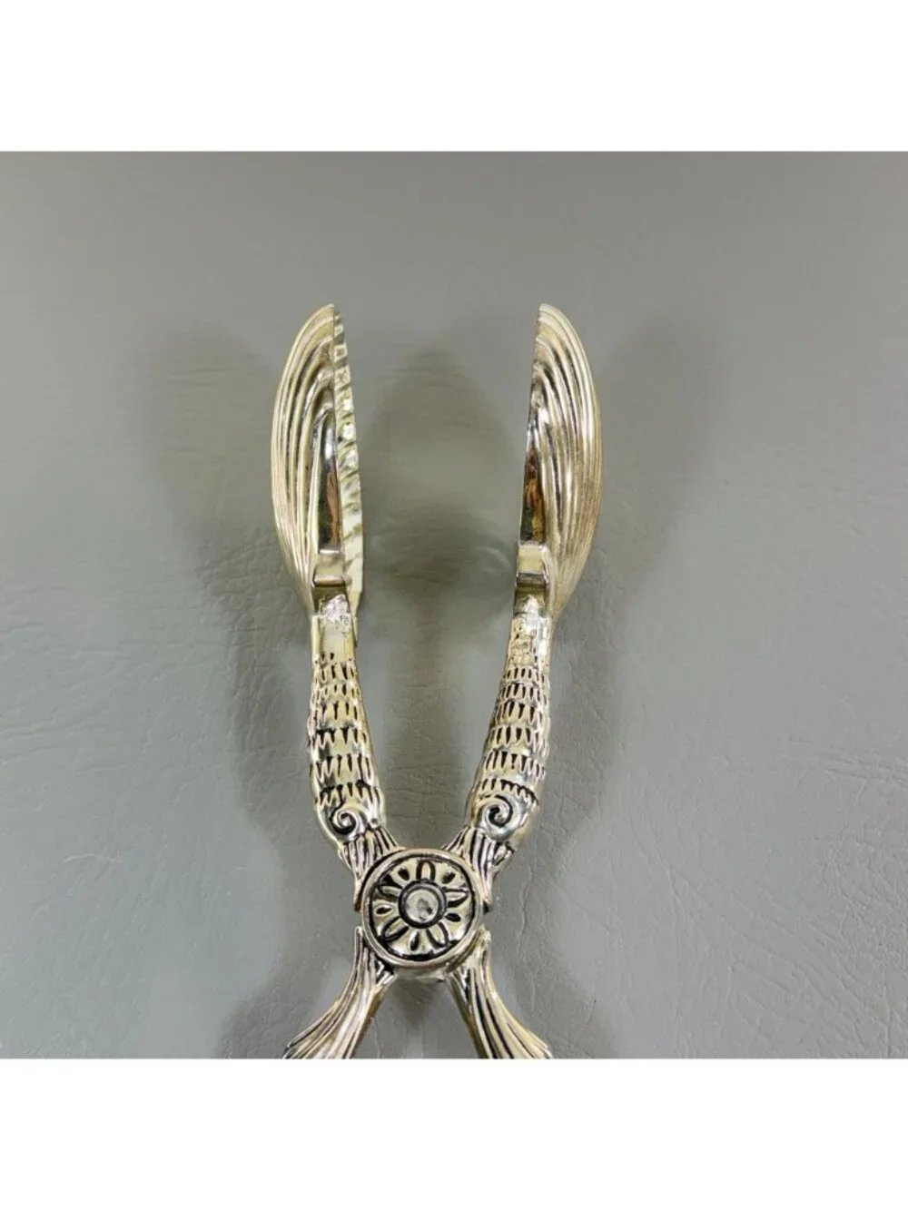 Vintage Godinger Silver Seahorse Seashell Scissor Salad Serving Tongs 10